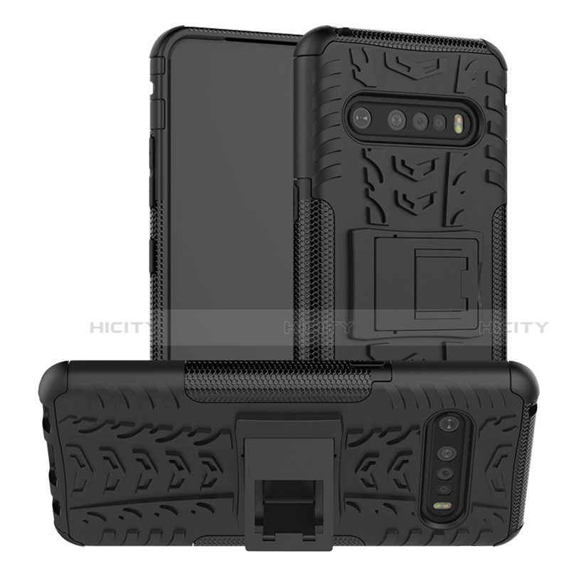 Custodia Silicone e Plastica Opaca Cover con Supporto per LG V60 ThinQ 5G