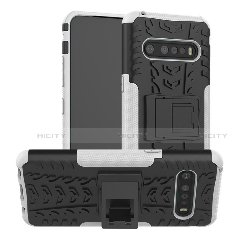 Custodia Silicone e Plastica Opaca Cover con Supporto per LG V60 ThinQ 5G