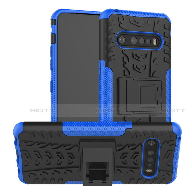 Custodia Silicone e Plastica Opaca Cover con Supporto per LG V60 ThinQ 5G