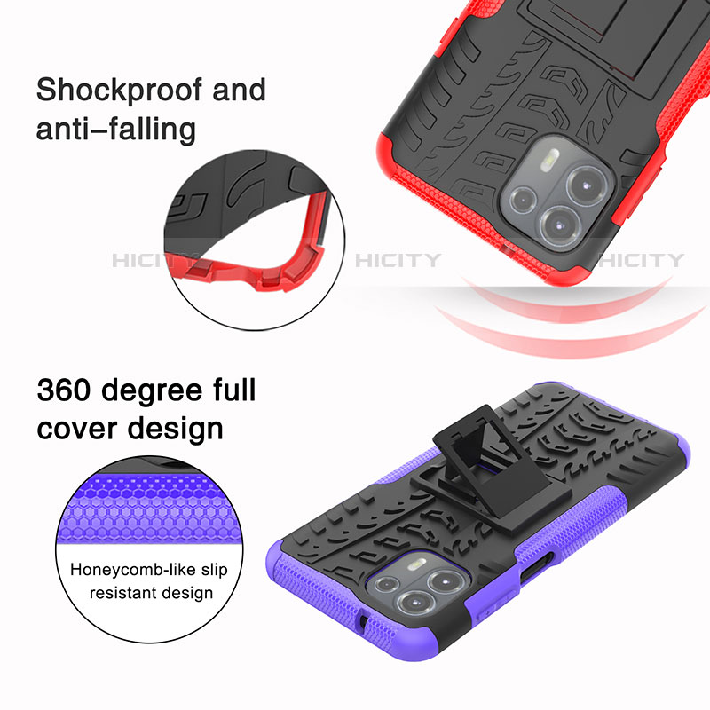 Custodia Silicone e Plastica Opaca Cover con Supporto per Motorola Moto Edge 20 Lite 5G