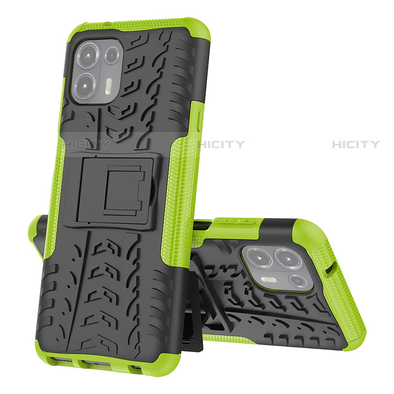 Custodia Silicone e Plastica Opaca Cover con Supporto per Motorola Moto Edge 20 Lite 5G Verde