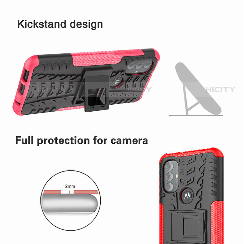 Custodia Silicone e Plastica Opaca Cover con Supporto per Motorola Moto G Play Gen 2