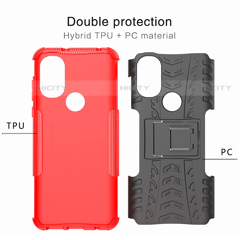 Custodia Silicone e Plastica Opaca Cover con Supporto per Motorola Moto G Play Gen 2