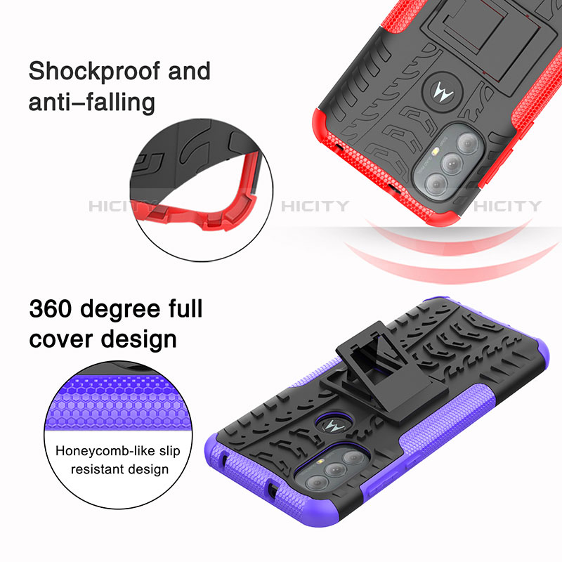 Custodia Silicone e Plastica Opaca Cover con Supporto per Motorola Moto G Power (2022)
