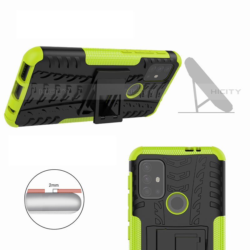 Custodia Silicone e Plastica Opaca Cover con Supporto per Motorola Moto G10