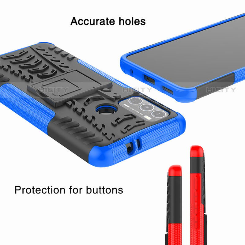 Custodia Silicone e Plastica Opaca Cover con Supporto per Motorola Moto G40 Fusion