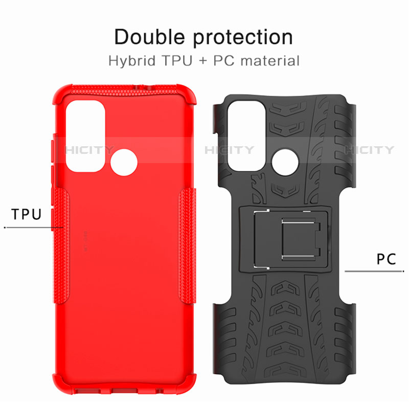 Custodia Silicone e Plastica Opaca Cover con Supporto per Motorola Moto G40 Fusion