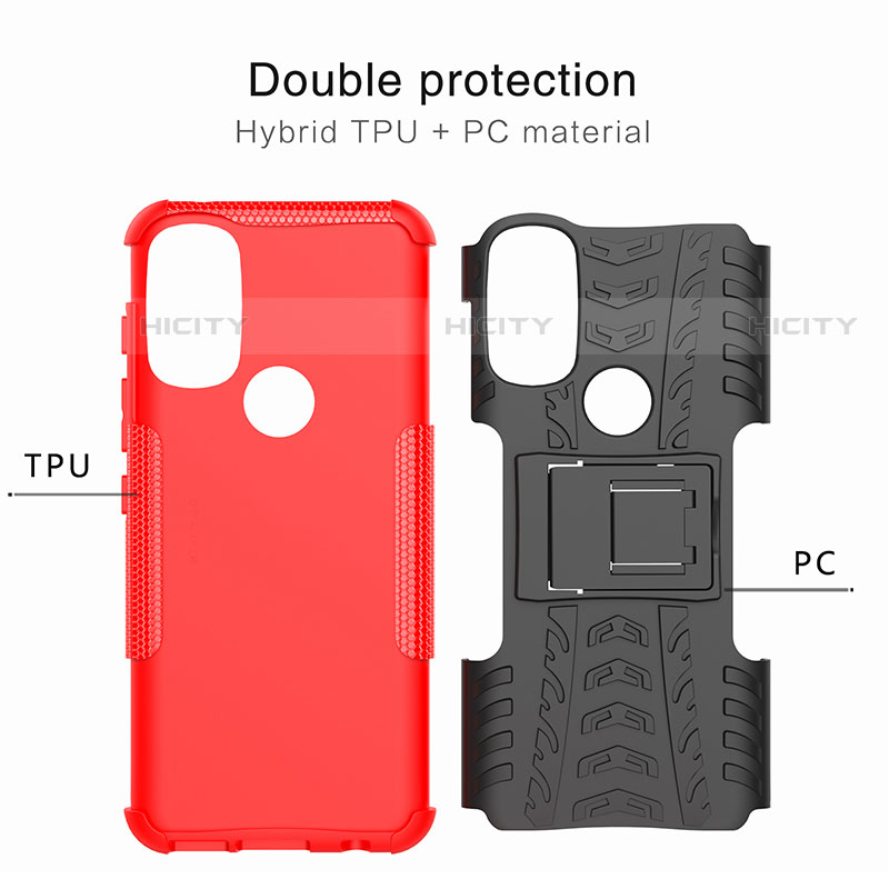 Custodia Silicone e Plastica Opaca Cover con Supporto per Motorola Moto G71 5G