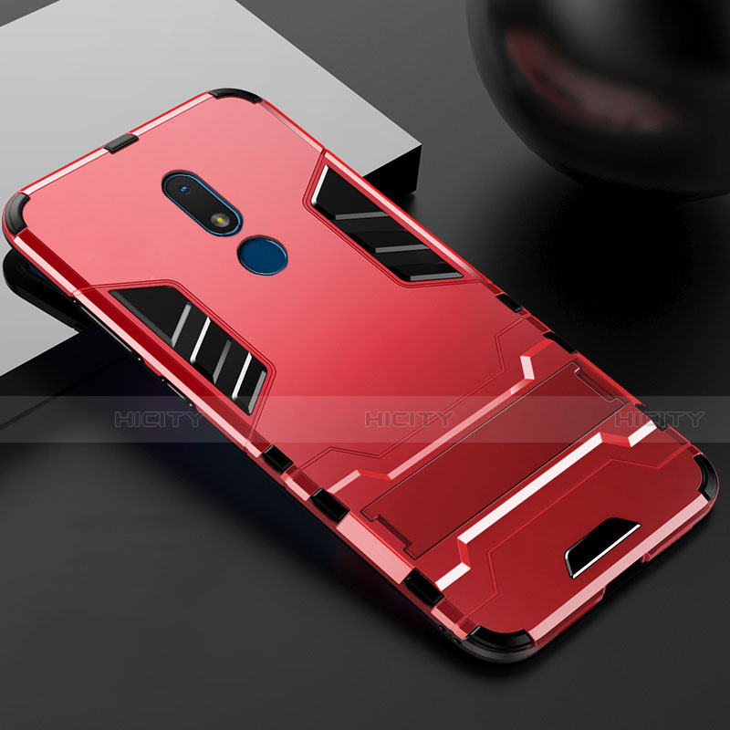 Custodia Silicone e Plastica Opaca Cover con Supporto per Nokia C3