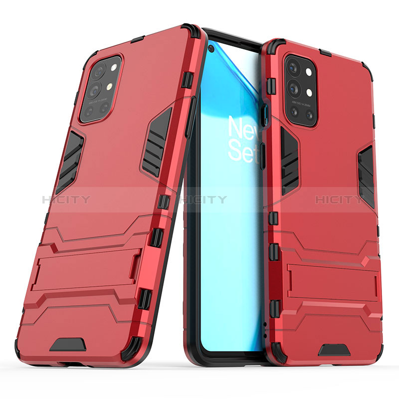 Custodia Silicone e Plastica Opaca Cover con Supporto per OnePlus 9R 5G