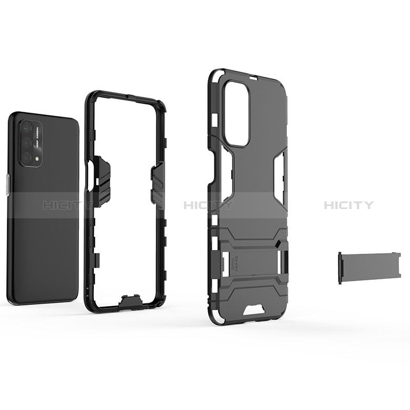 Custodia Silicone e Plastica Opaca Cover con Supporto per Oppo A74 5G