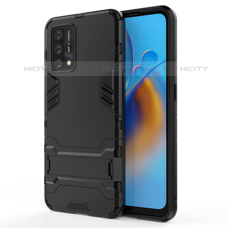 Custodia Silicone e Plastica Opaca Cover con Supporto per Oppo Reno6 Lite