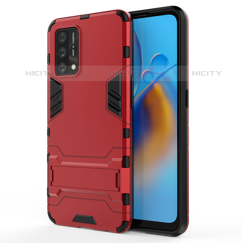 Custodia Silicone e Plastica Opaca Cover con Supporto per Oppo Reno6 Lite