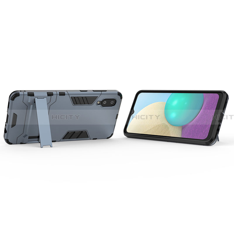 Custodia Silicone e Plastica Opaca Cover con Supporto per Samsung Galaxy A02