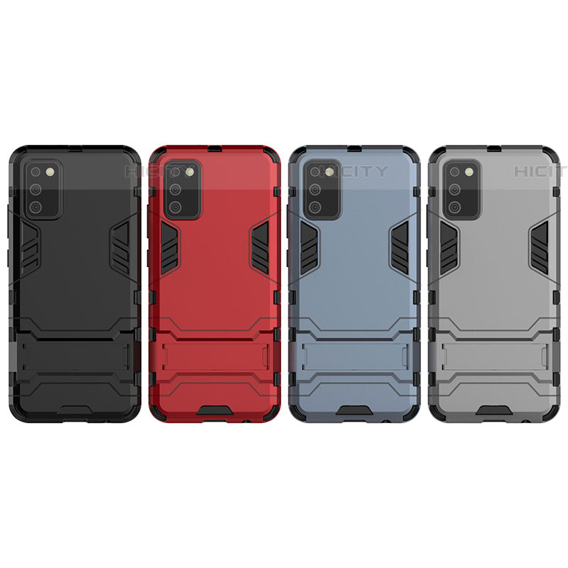 Custodia Silicone e Plastica Opaca Cover con Supporto per Samsung Galaxy A03s