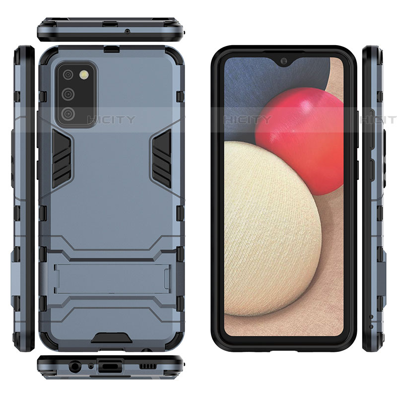 Custodia Silicone e Plastica Opaca Cover con Supporto per Samsung Galaxy A03s