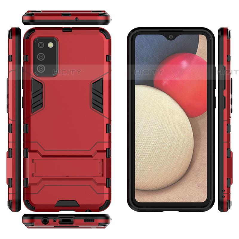 Custodia Silicone e Plastica Opaca Cover con Supporto per Samsung Galaxy A03s