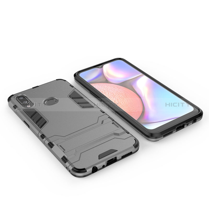 Custodia Silicone e Plastica Opaca Cover con Supporto per Samsung Galaxy A10s Grigio