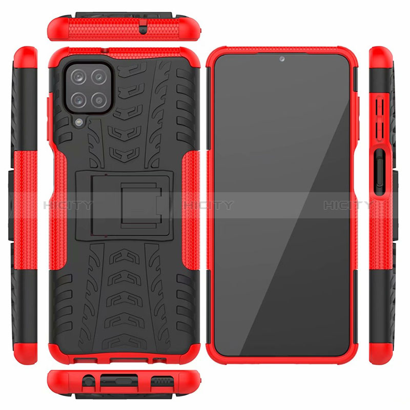 Custodia Silicone e Plastica Opaca Cover con Supporto per Samsung Galaxy A12 5G