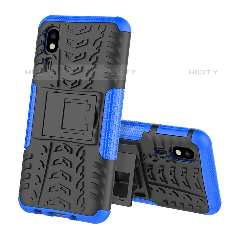 Custodia Silicone e Plastica Opaca Cover con Supporto per Samsung Galaxy A2 Core A260F A260G Blu