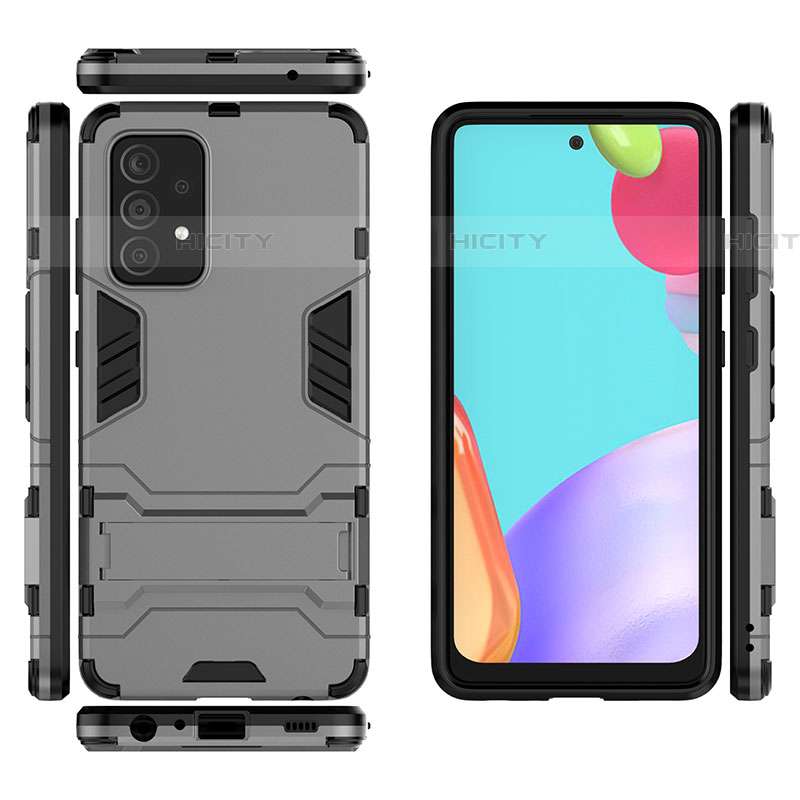 Custodia Silicone e Plastica Opaca Cover con Supporto per Samsung Galaxy A52 4G