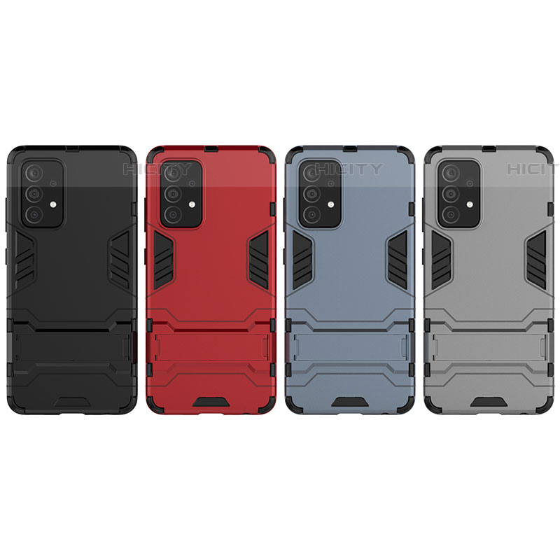 Custodia Silicone e Plastica Opaca Cover con Supporto per Samsung Galaxy A52 5G