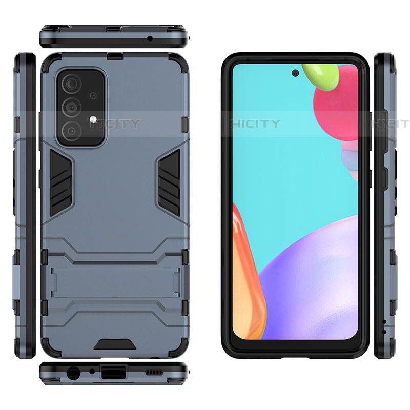 Custodia Silicone e Plastica Opaca Cover con Supporto per Samsung Galaxy A52 5G