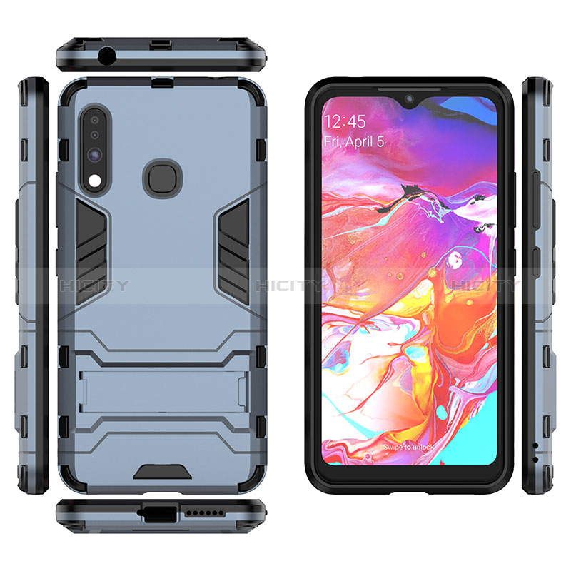 Custodia Silicone e Plastica Opaca Cover con Supporto per Samsung Galaxy A70E