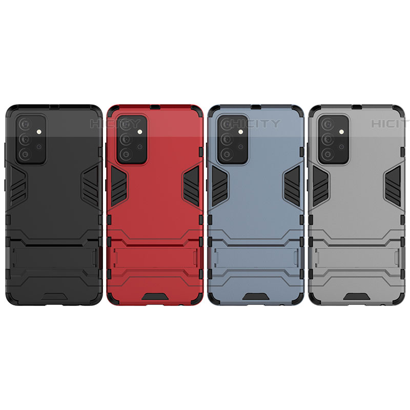 Custodia Silicone e Plastica Opaca Cover con Supporto per Samsung Galaxy A72 4G