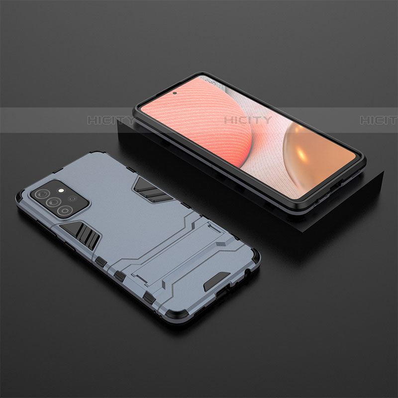 Custodia Silicone e Plastica Opaca Cover con Supporto per Samsung Galaxy A72 4G