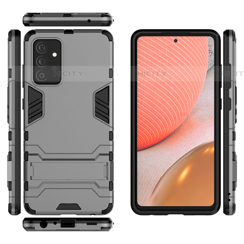 Custodia Silicone e Plastica Opaca Cover con Supporto per Samsung Galaxy A72 5G