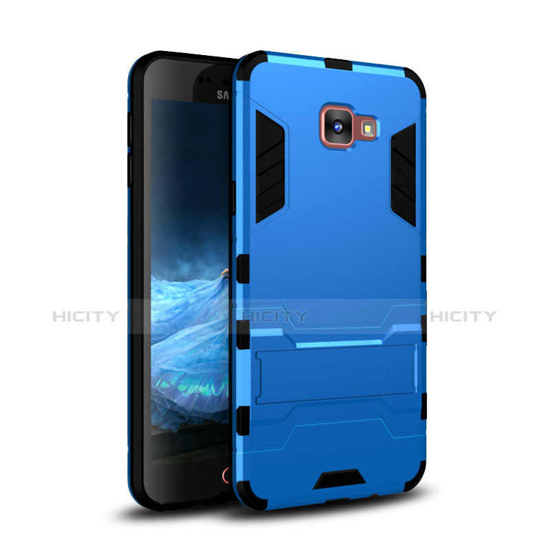 Custodia Silicone e Plastica Opaca Cover con Supporto per Samsung Galaxy A9 Pro (2016) SM-A9100 Blu