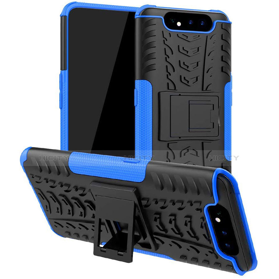 Custodia Silicone e Plastica Opaca Cover con Supporto per Samsung Galaxy A90 4G