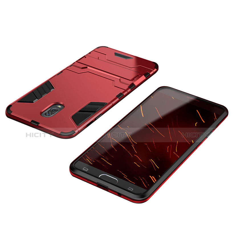 Custodia Silicone e Plastica Opaca Cover con Supporto per Samsung Galaxy C7 (2017)