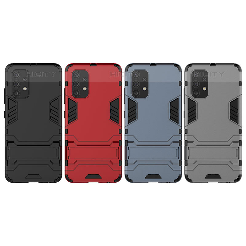 Custodia Silicone e Plastica Opaca Cover con Supporto per Samsung Galaxy M32 5G