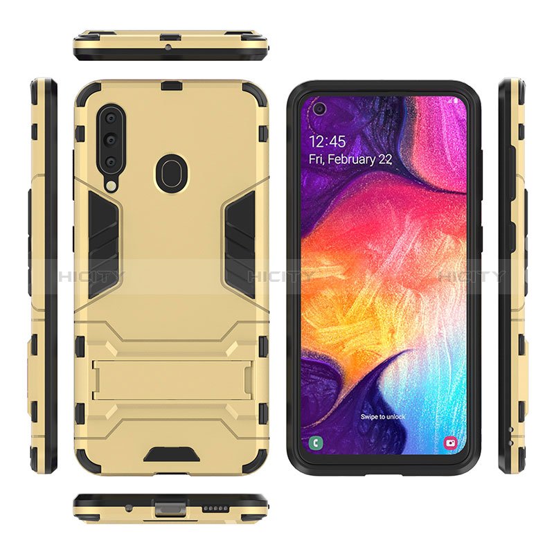 Custodia Silicone e Plastica Opaca Cover con Supporto per Samsung Galaxy M40