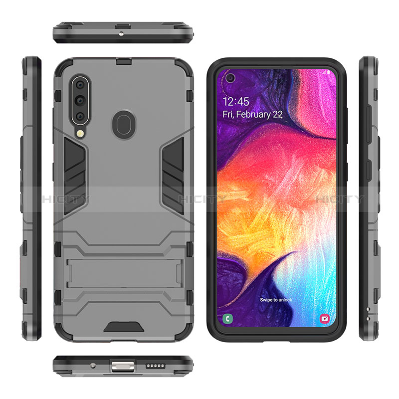 Custodia Silicone e Plastica Opaca Cover con Supporto per Samsung Galaxy M40