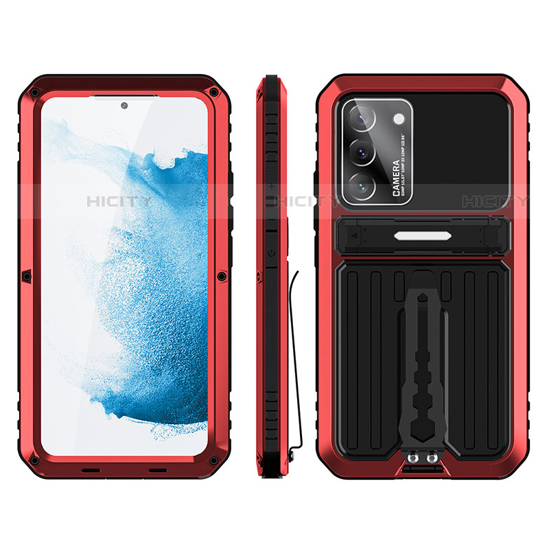 Custodia Silicone e Plastica Opaca Cover con Supporto per Samsung Galaxy S22 Plus 5G Rosso