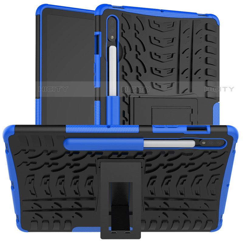 Custodia Silicone e Plastica Opaca Cover con Supporto per Samsung Galaxy Tab S7 4G 11 SM-T875