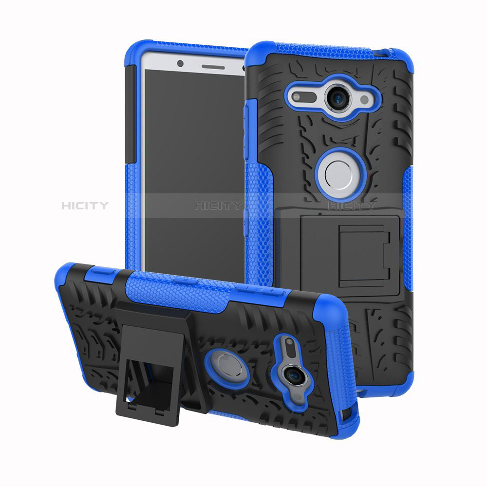 Custodia Silicone e Plastica Opaca Cover con Supporto per Sony Xperia XZ2 Compact