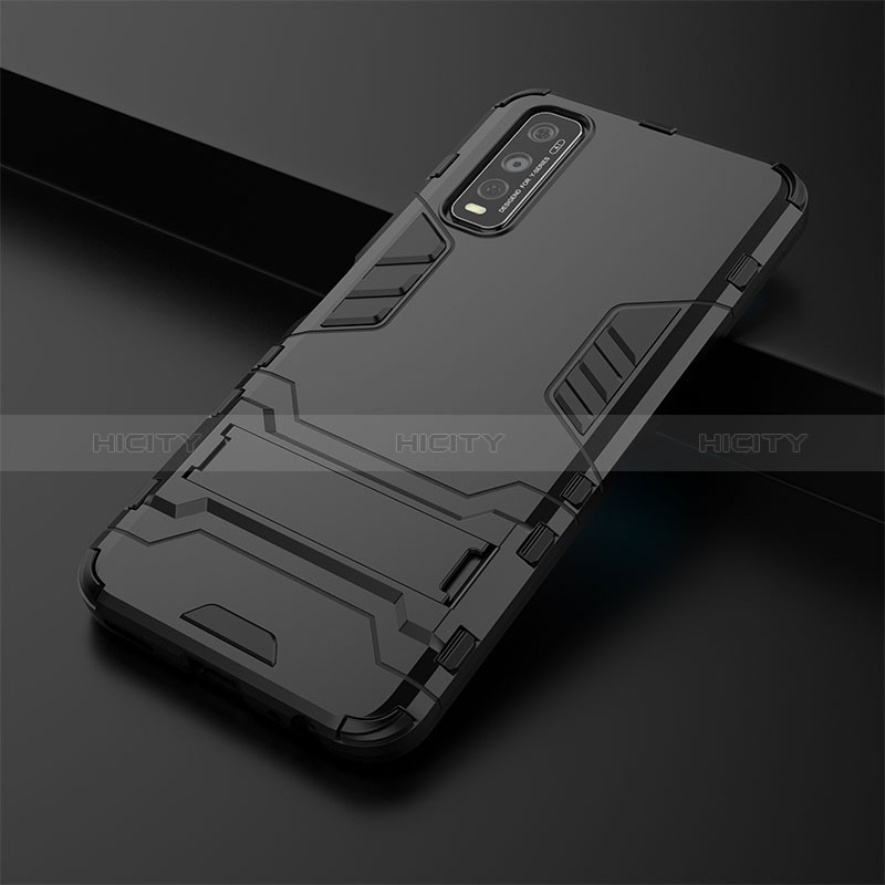 Custodia Silicone e Plastica Opaca Cover con Supporto per Vivo Y51s 5G