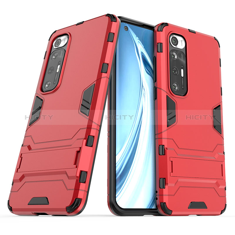 Custodia Silicone e Plastica Opaca Cover con Supporto per Xiaomi Mi 10S 5G