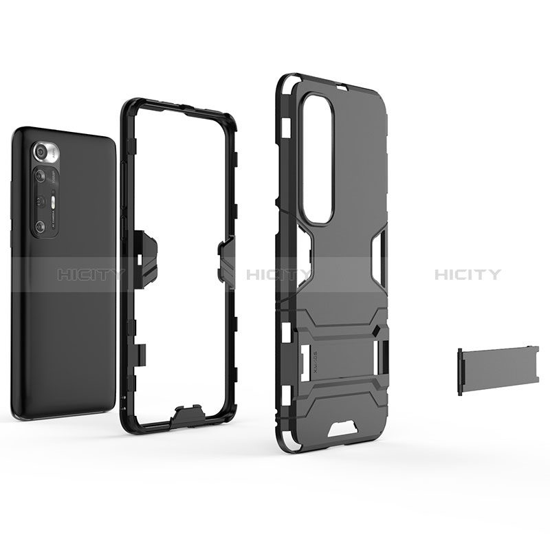 Custodia Silicone e Plastica Opaca Cover con Supporto per Xiaomi Mi 10S 5G