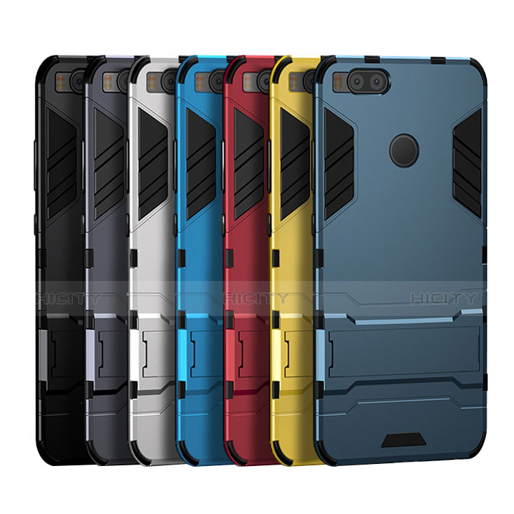 Custodia Silicone e Plastica Opaca Cover con Supporto per Xiaomi Mi 5X