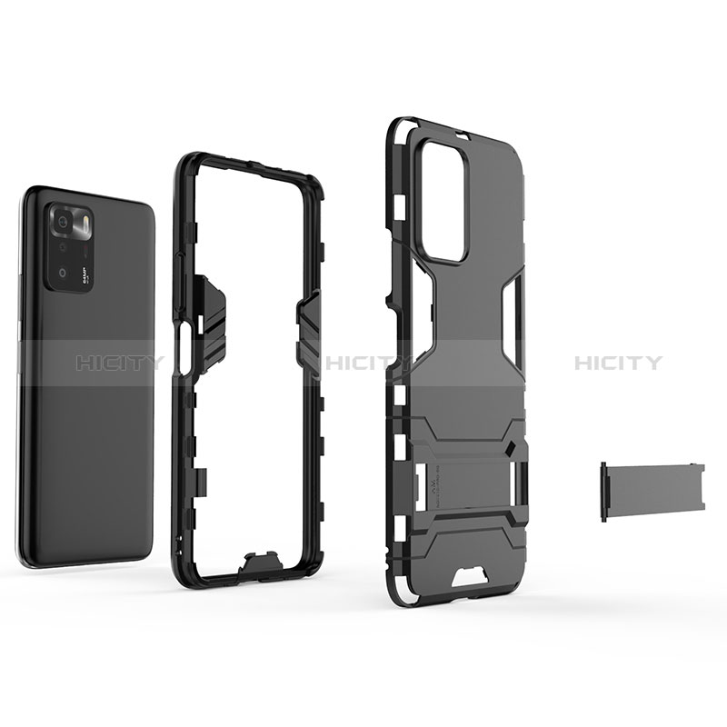 Custodia Silicone e Plastica Opaca Cover con Supporto per Xiaomi Poco X3 GT 5G