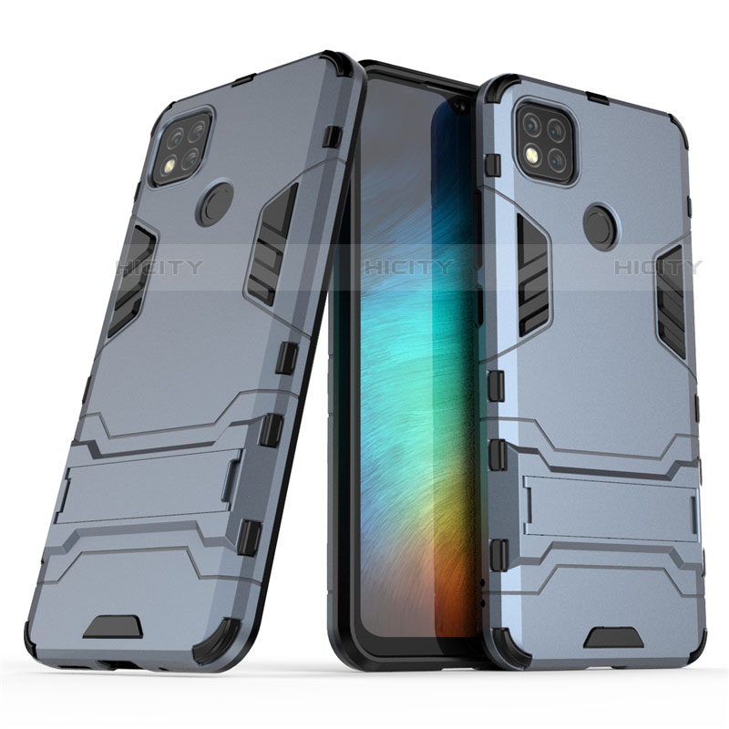 Custodia Silicone e Plastica Opaca Cover con Supporto per Xiaomi Redmi 9C