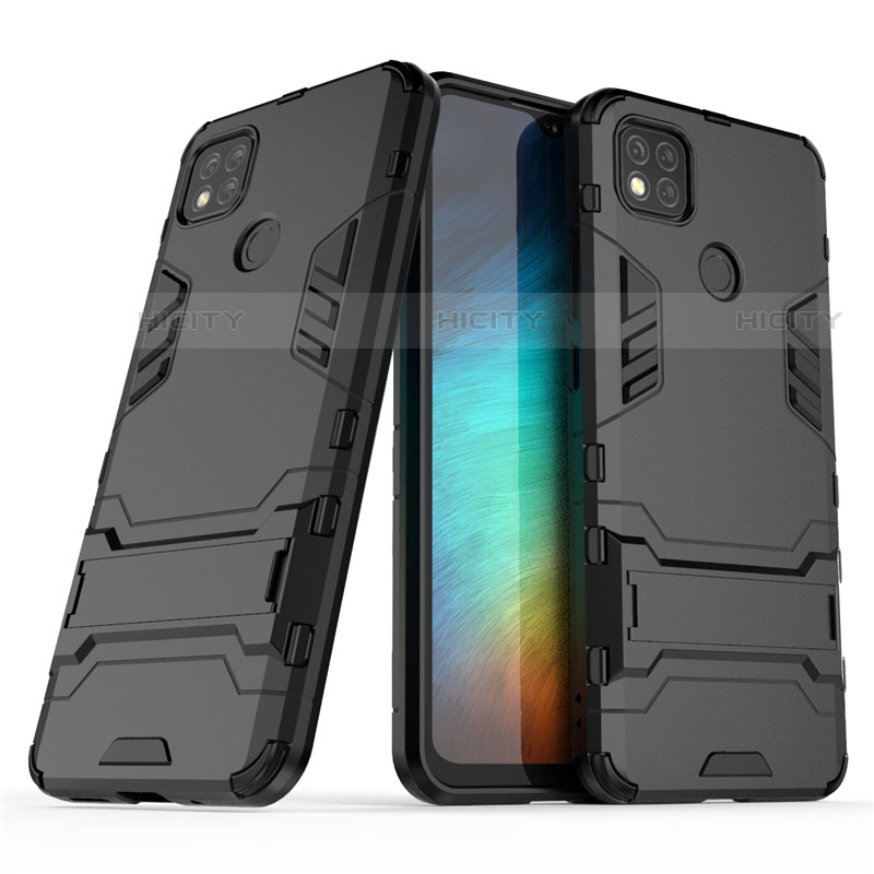 Custodia Silicone e Plastica Opaca Cover con Supporto per Xiaomi Redmi 9C