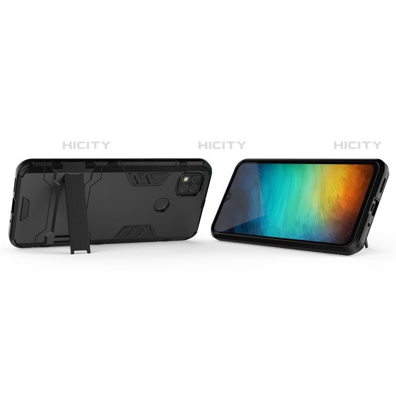 Custodia Silicone e Plastica Opaca Cover con Supporto per Xiaomi Redmi 9C