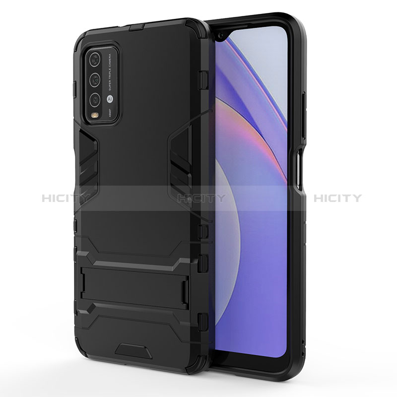 Custodia Silicone e Plastica Opaca Cover con Supporto per Xiaomi Redmi 9T 4G