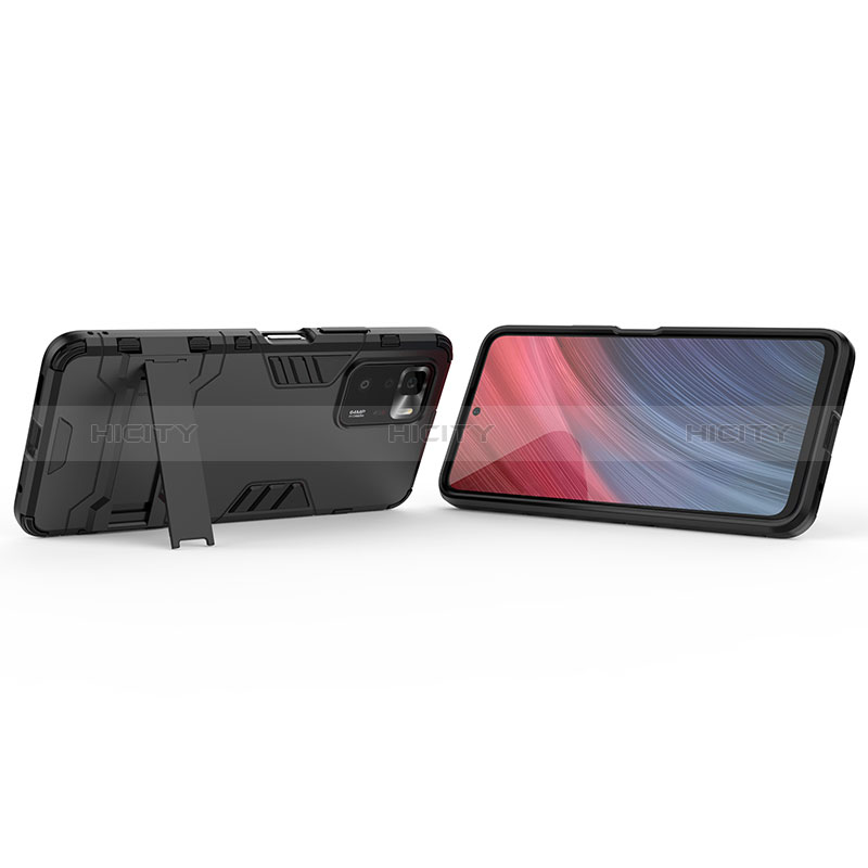Custodia Silicone e Plastica Opaca Cover con Supporto per Xiaomi Redmi Note 10 Pro 5G